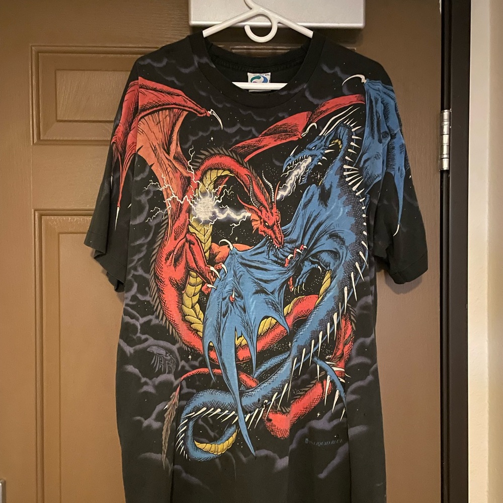 Vintage Liquid Blue dragon T shirt